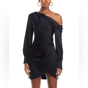 Jonathan Simkhai Black Cameron One Shoulder Mini Dress Size 6